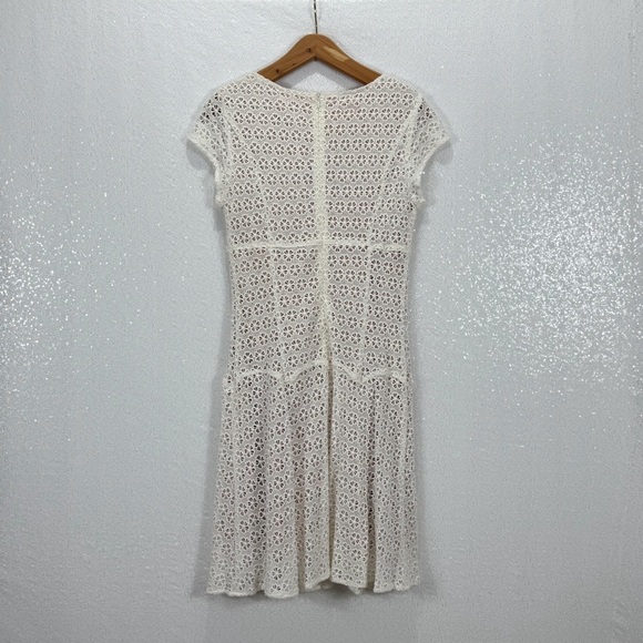 Nanette Lenore eyelet Crochet Short Sleeve White Lace Dress - Picture 4 of 11